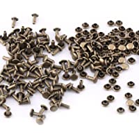GLOGLOW 100 unids 68 mm Remache Doble Tapa- Artesanía de Cuero Reparación Decoración Tubular Remaches de Metal Bolsas…